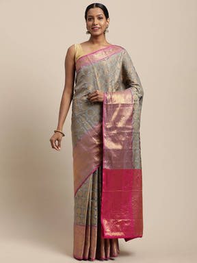 Banarasi Pattu Zari Motifs Saree