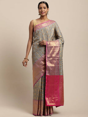 Banarasi Pattu Zari Motifs Saree