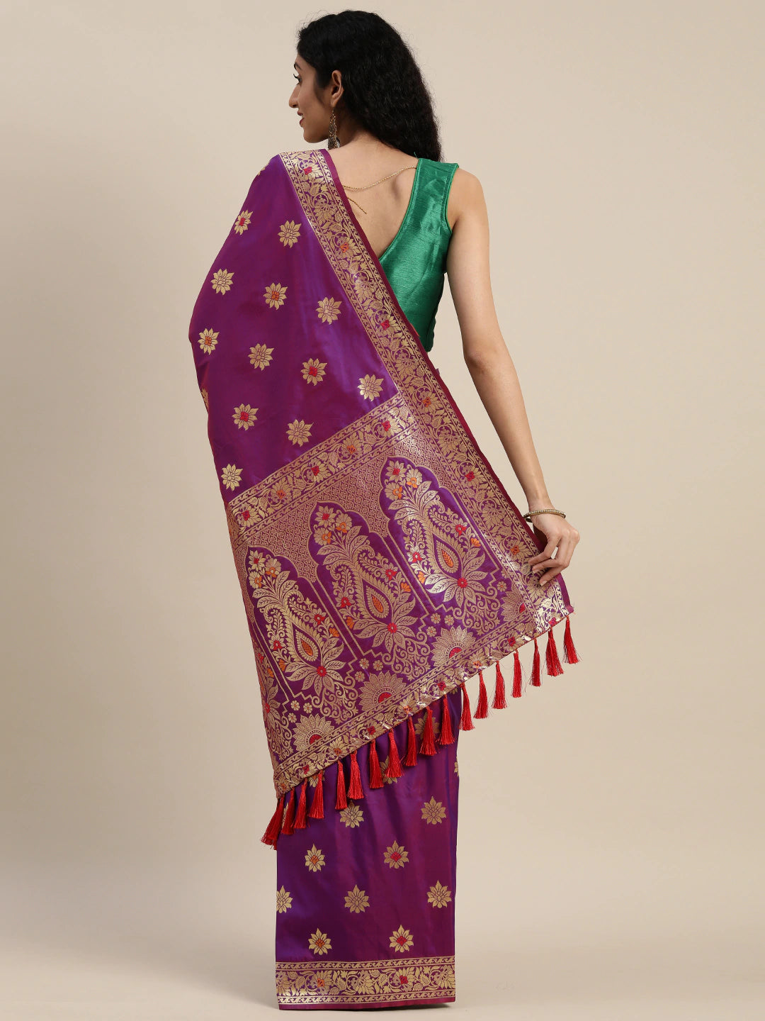 Stylish Pure Silk Kanjivaram Purple Colour Saree