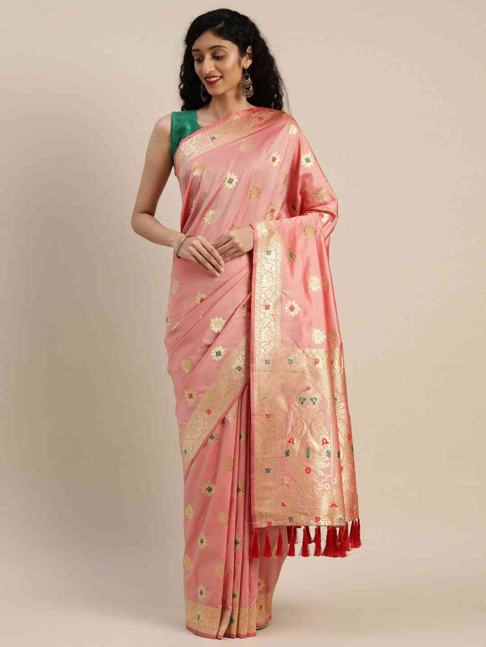  Pure Kanjivaram Silk Saree in Light Pink Colour