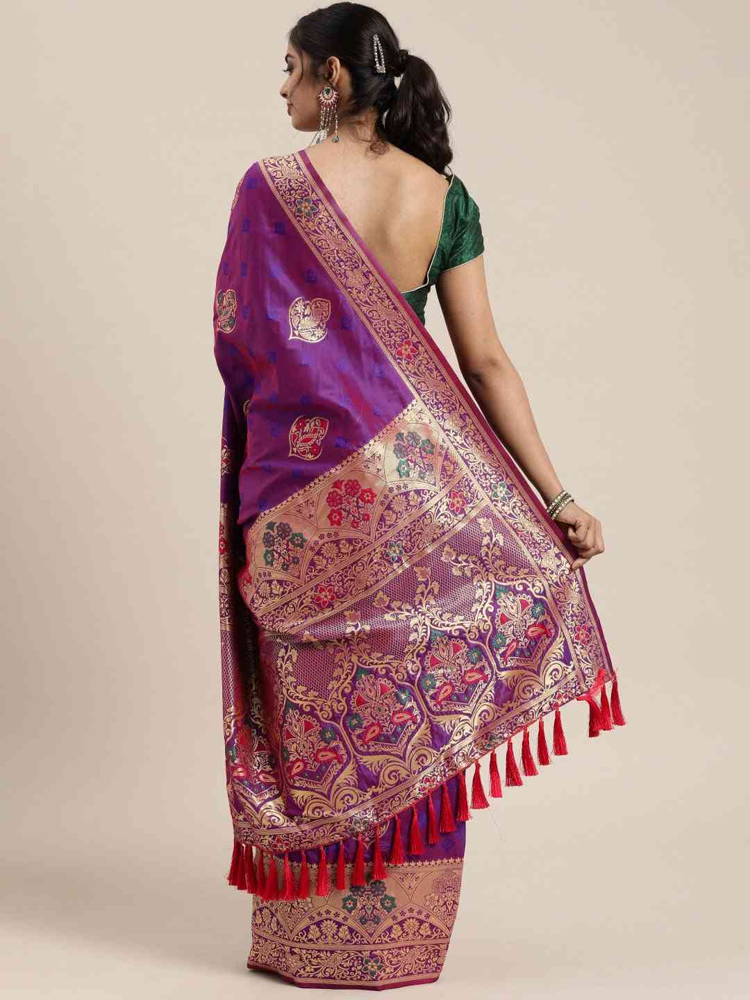  Stylish Purple Kanjivaram Silk Saree