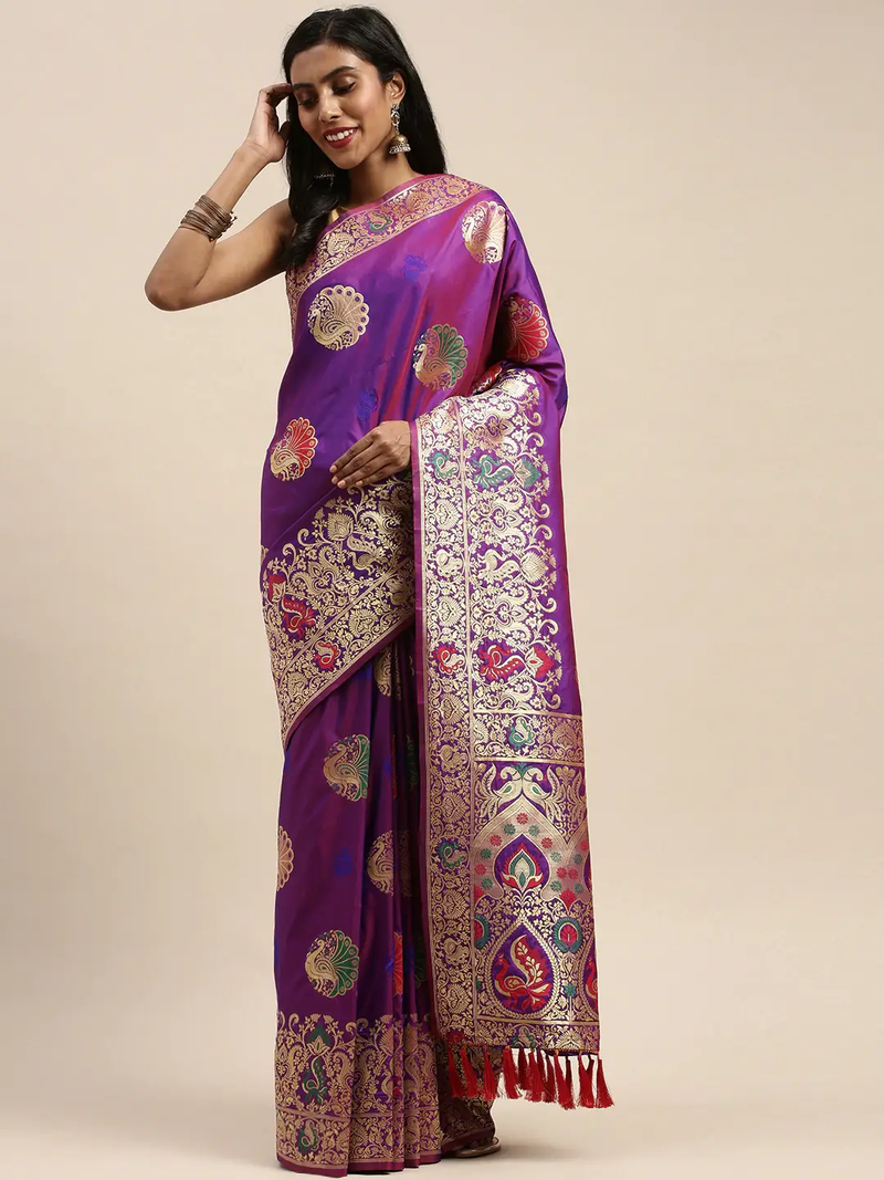  Silk Blend Woven Design Kanjeevaram Saree