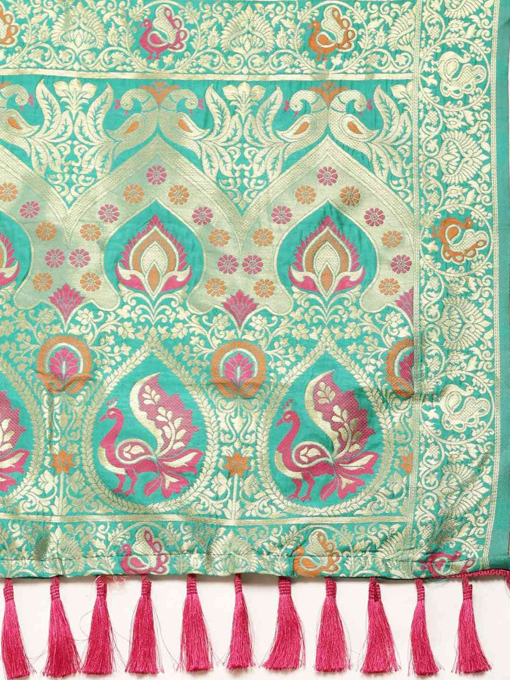  Turquoise Colour Kanjivaram Silk Saree