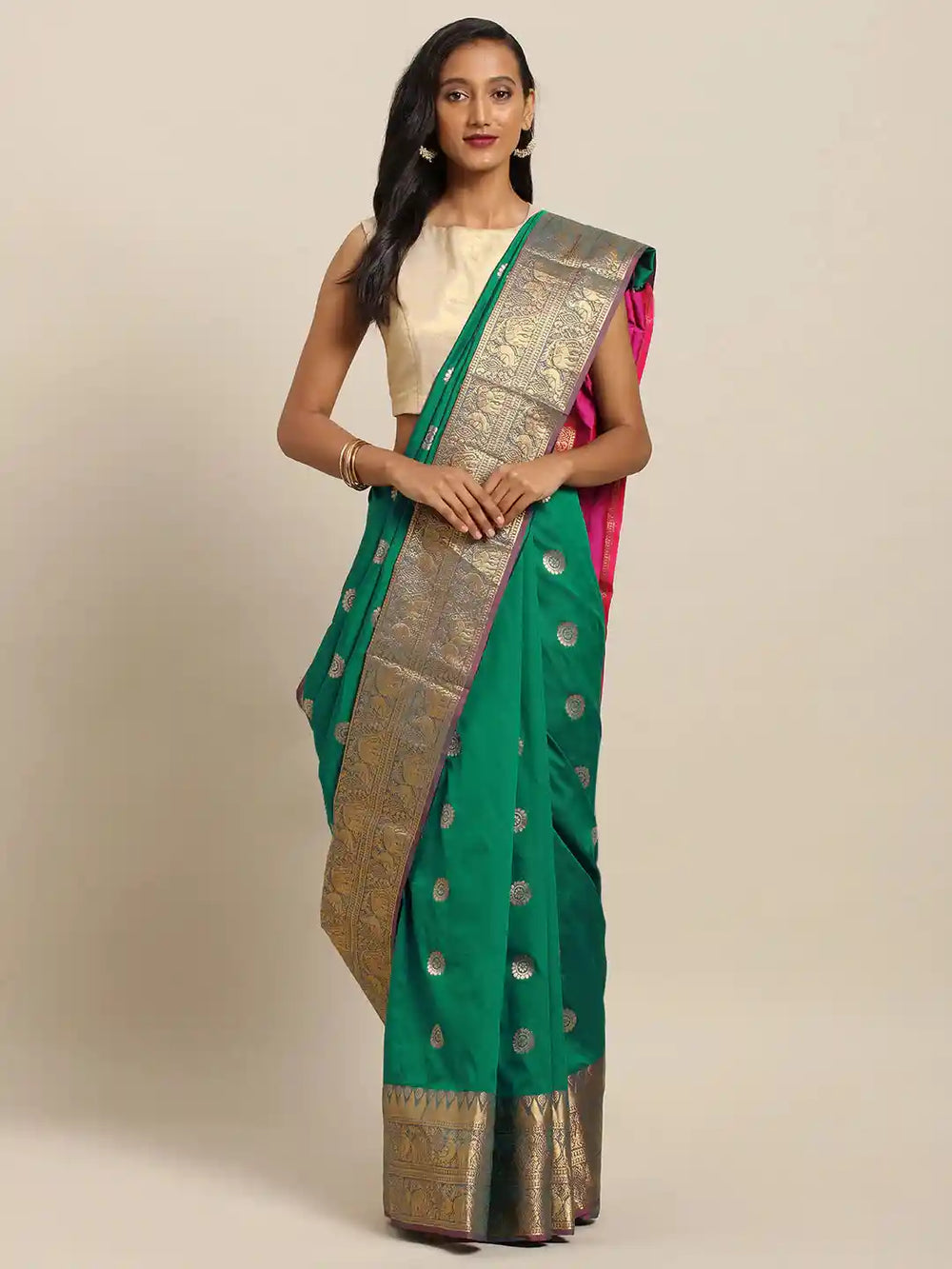  Green Kanjivaram Silk Saree