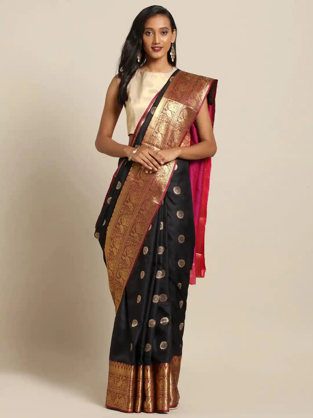 Kanjivaram Black Colour Silk Saree
