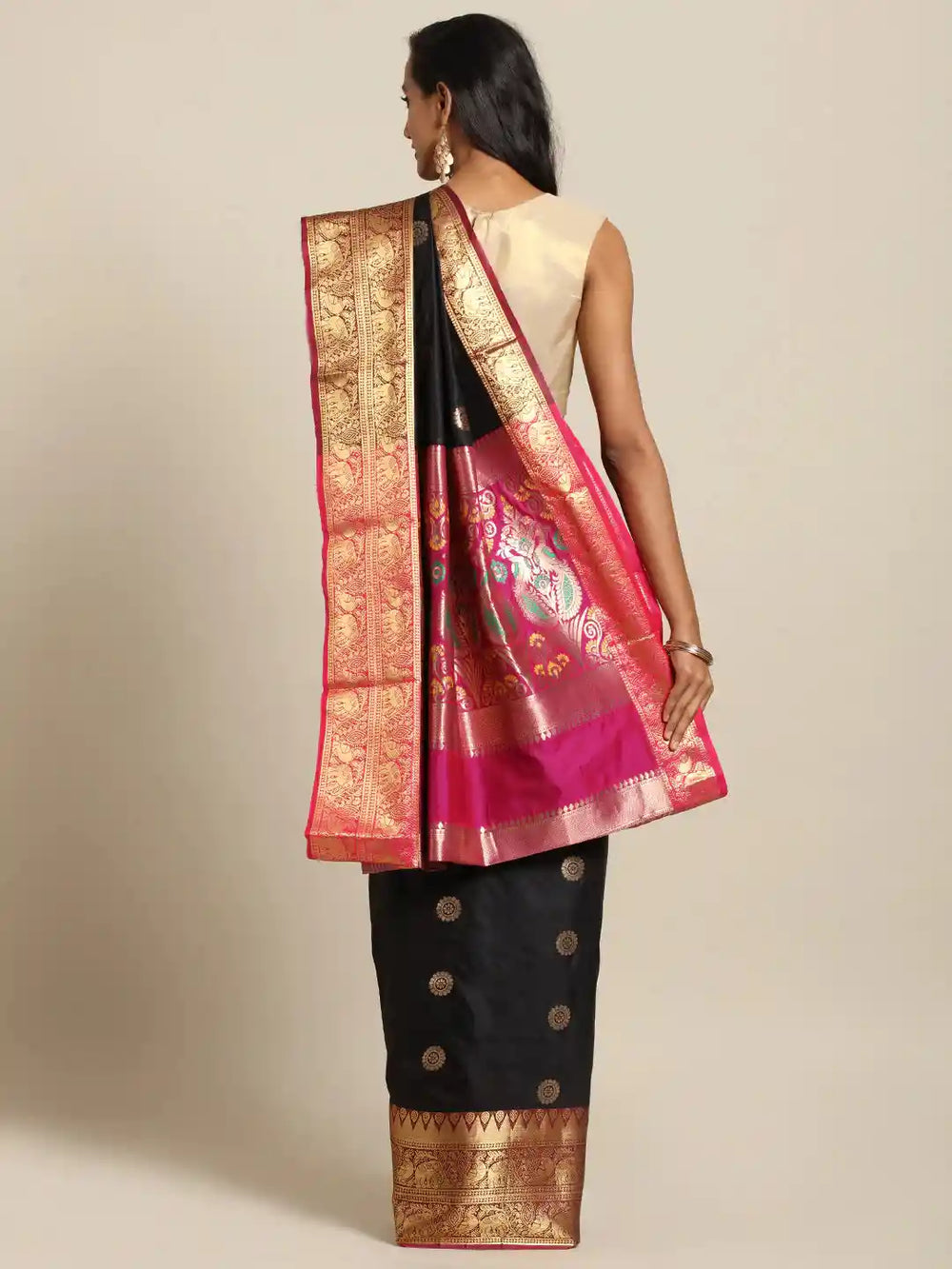 Kanjivaram Black Colour Silk Saree