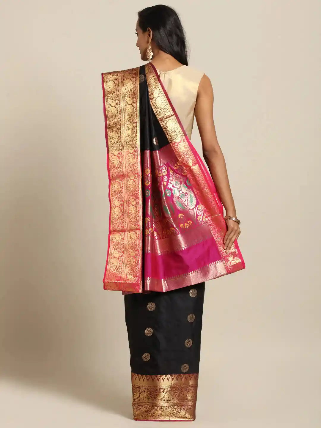 Kanjivaram Black Colour Silk Saree