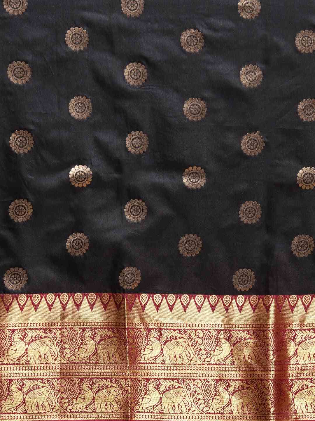 Kanjivaram Black Colour Silk Saree