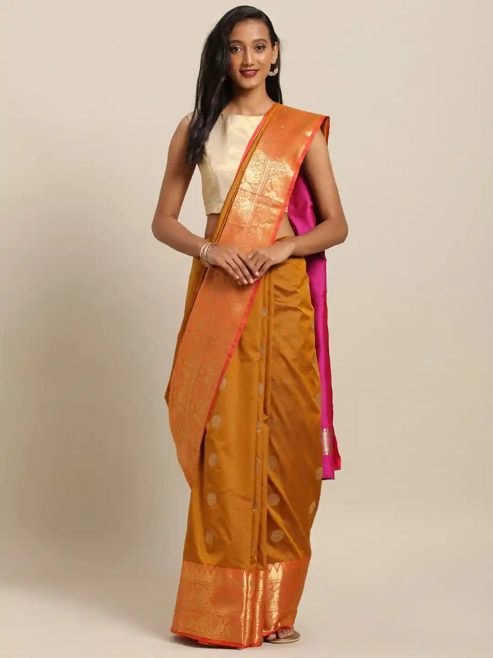 Exclusive Kanjivaram Honey Yellow Colour Silk Saree
