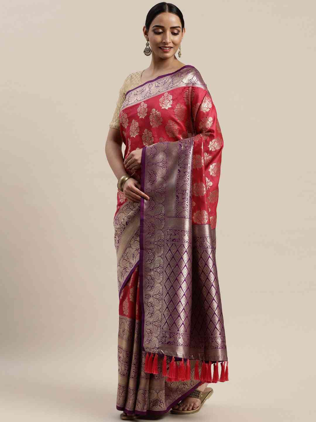 Exclusive Banarasi Katan Silk Butti Motif Saree | Vastranand