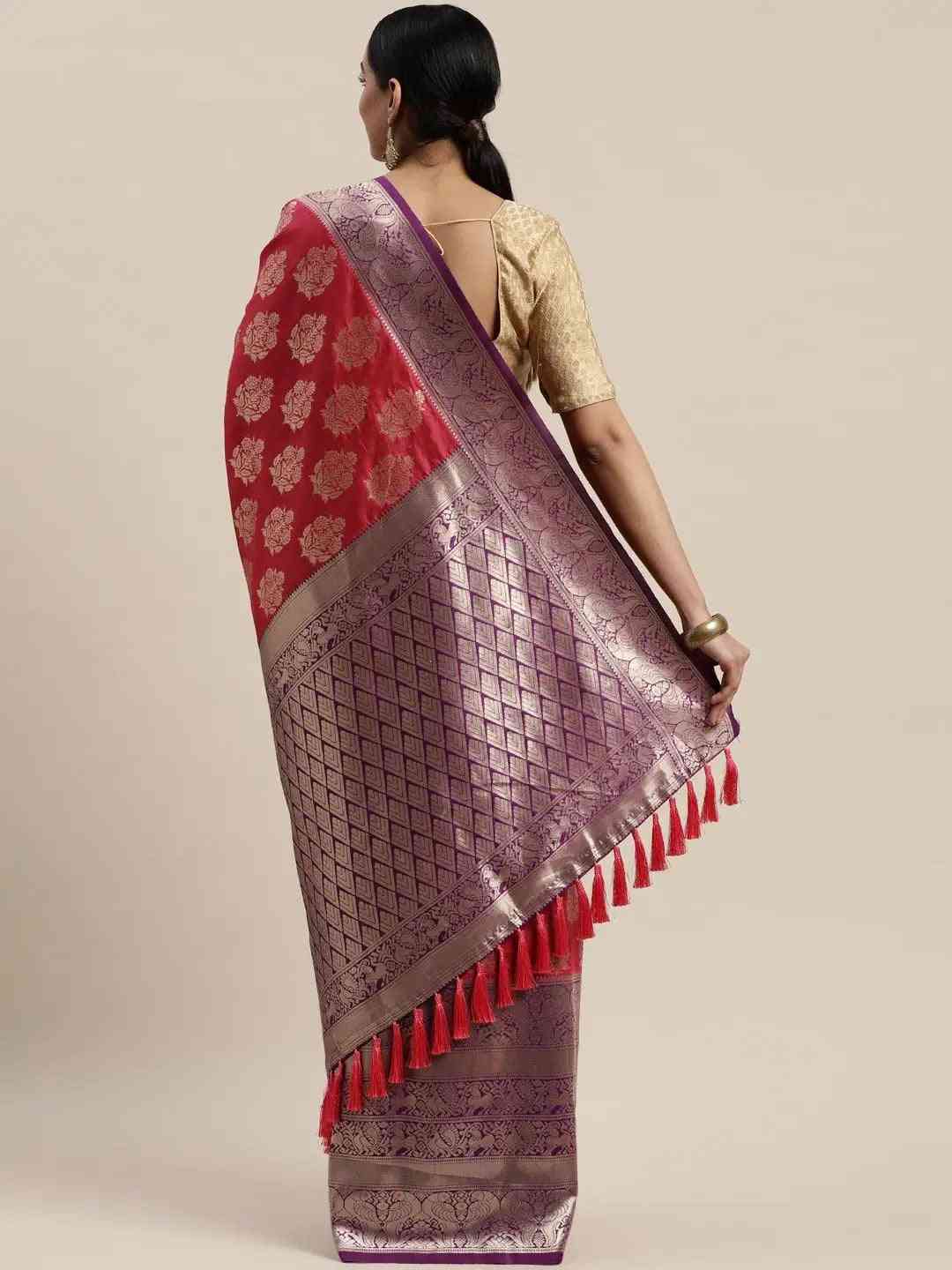 Exclusive Banarasi Katan Silk Butti Motif Saree | Vastranand