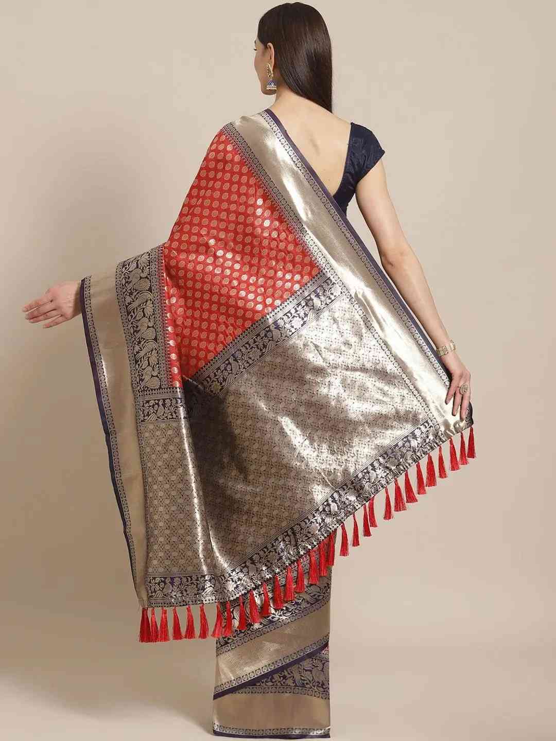 Exclusive Banarasi Katan Silk Butti Motif Saree | Vastranand