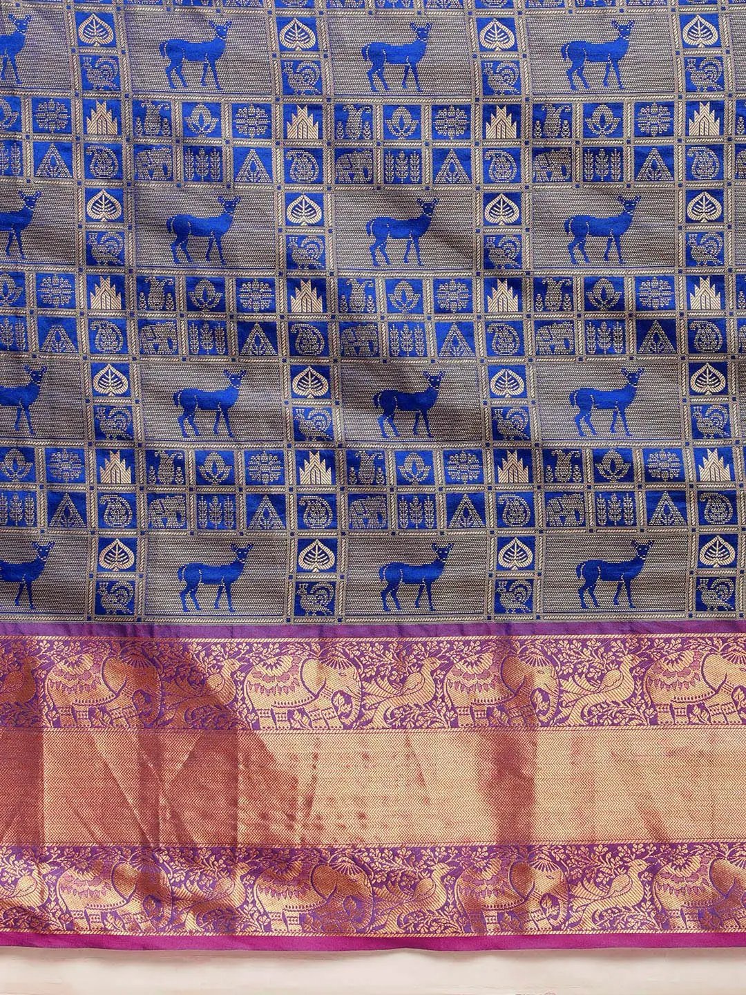 Banarasi Kanchi Ethnic Zari Motif Saree