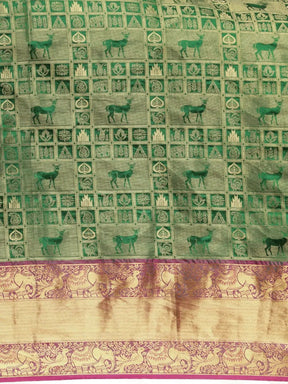 Banarasi Kanchi Ethnic Zari Motif Saree