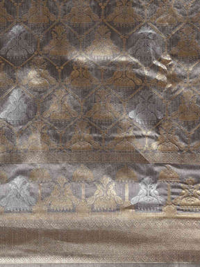  Beautiful Banarasi Grey Colour Woven Design Saree