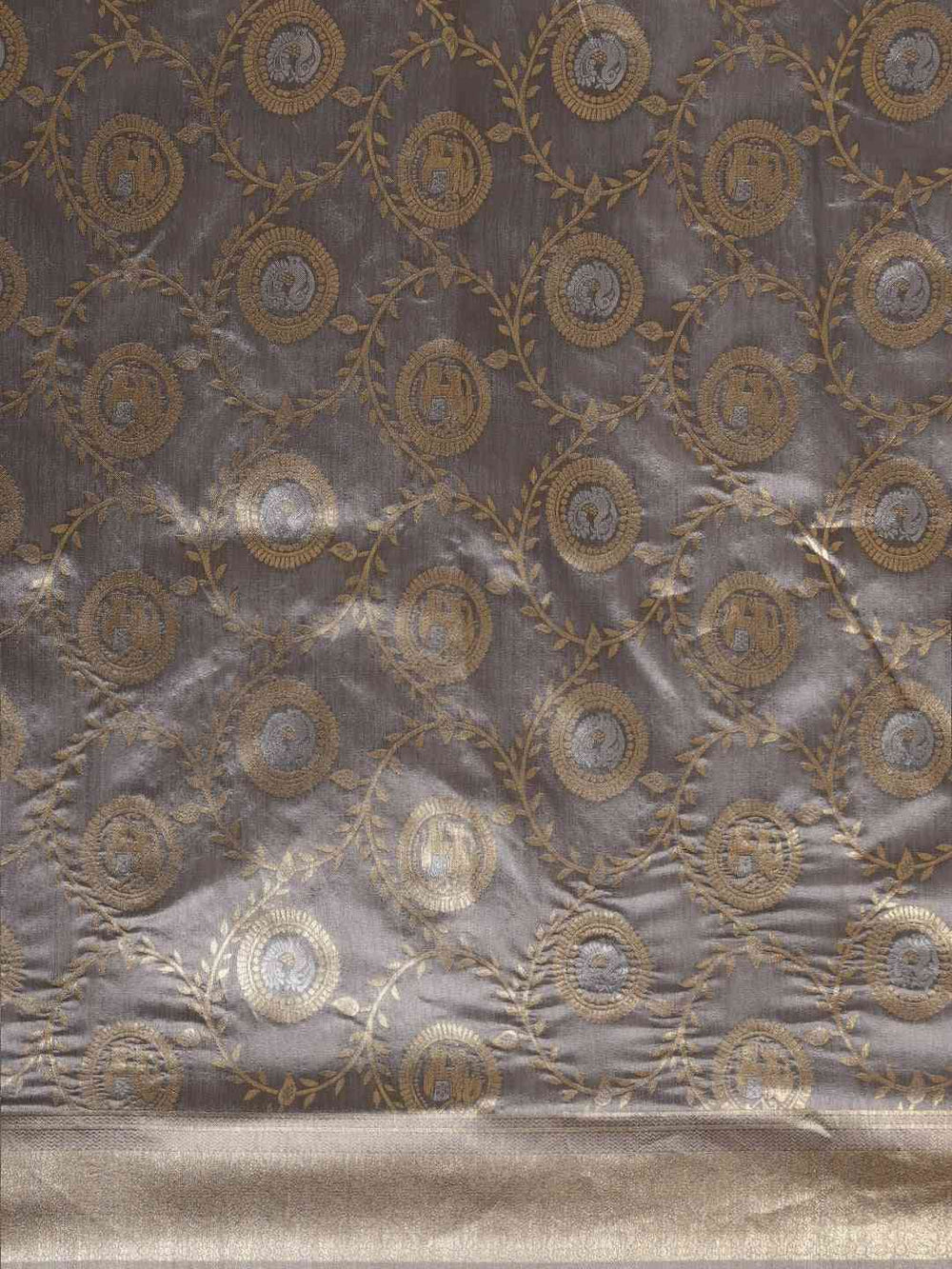 Exclusive Banarasi Grey Colour Woven Design Silk Saree