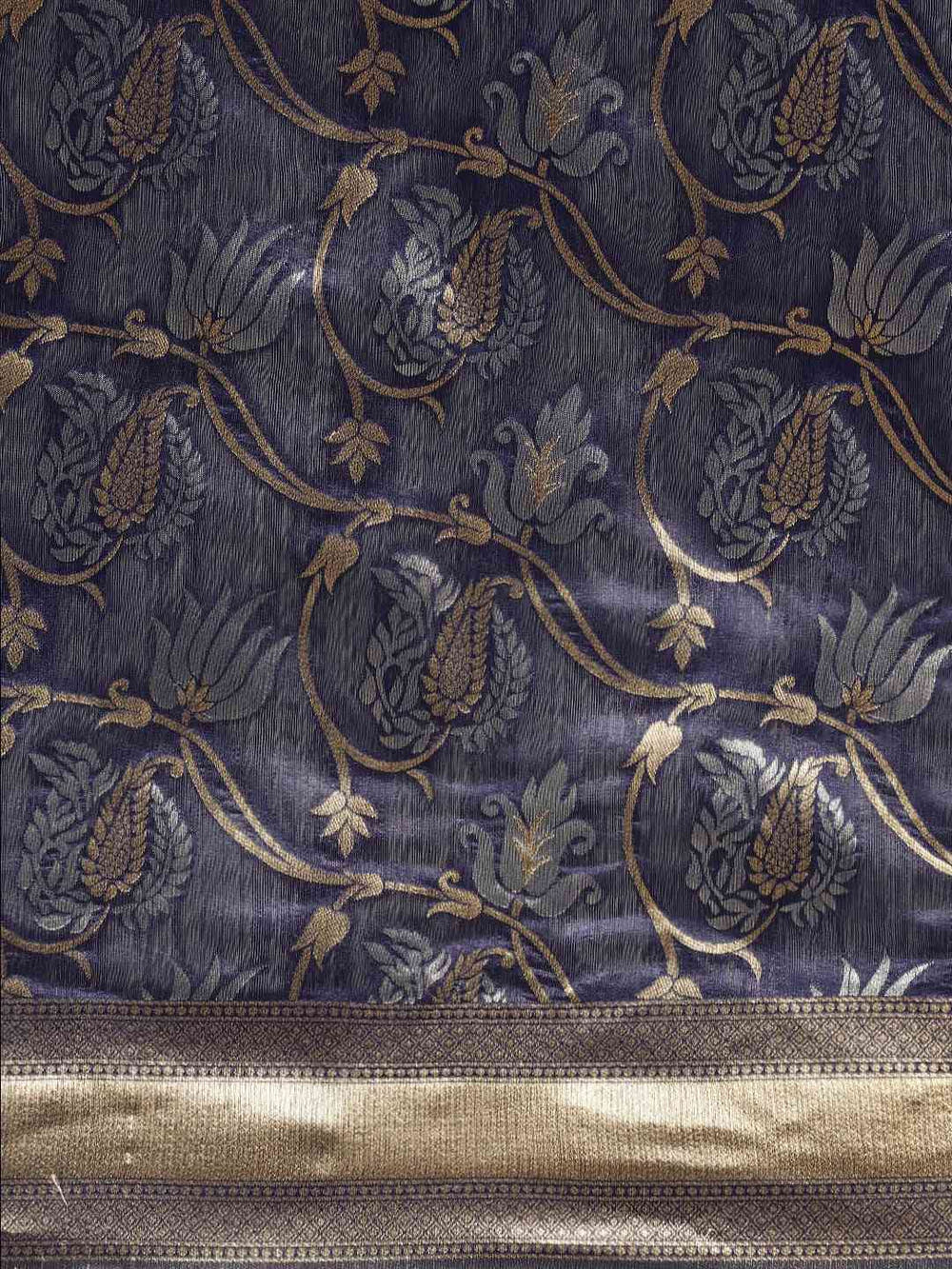  Banarasi Navy Woven Design Saree 