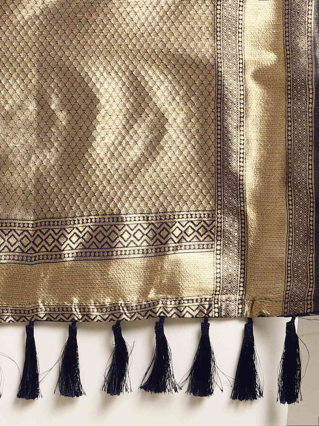  Banarasi Navy Woven Design Saree 