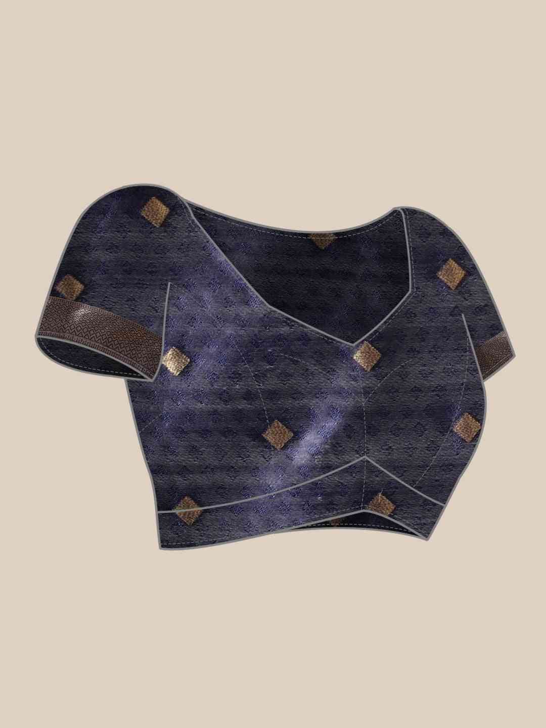  Banarasi Navy Woven Design Saree 