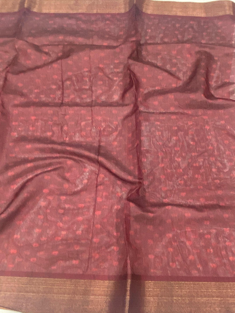 Brown Kalamkari Tussar Silk Saree