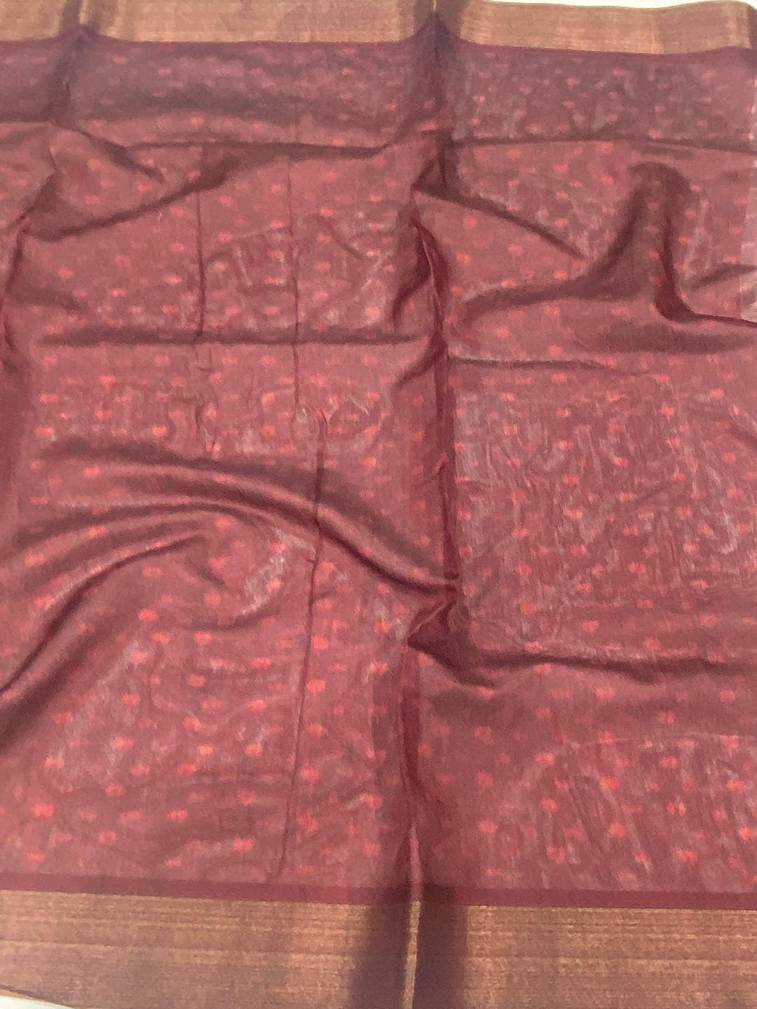 Brown Kalamkari Tussar Silk Saree