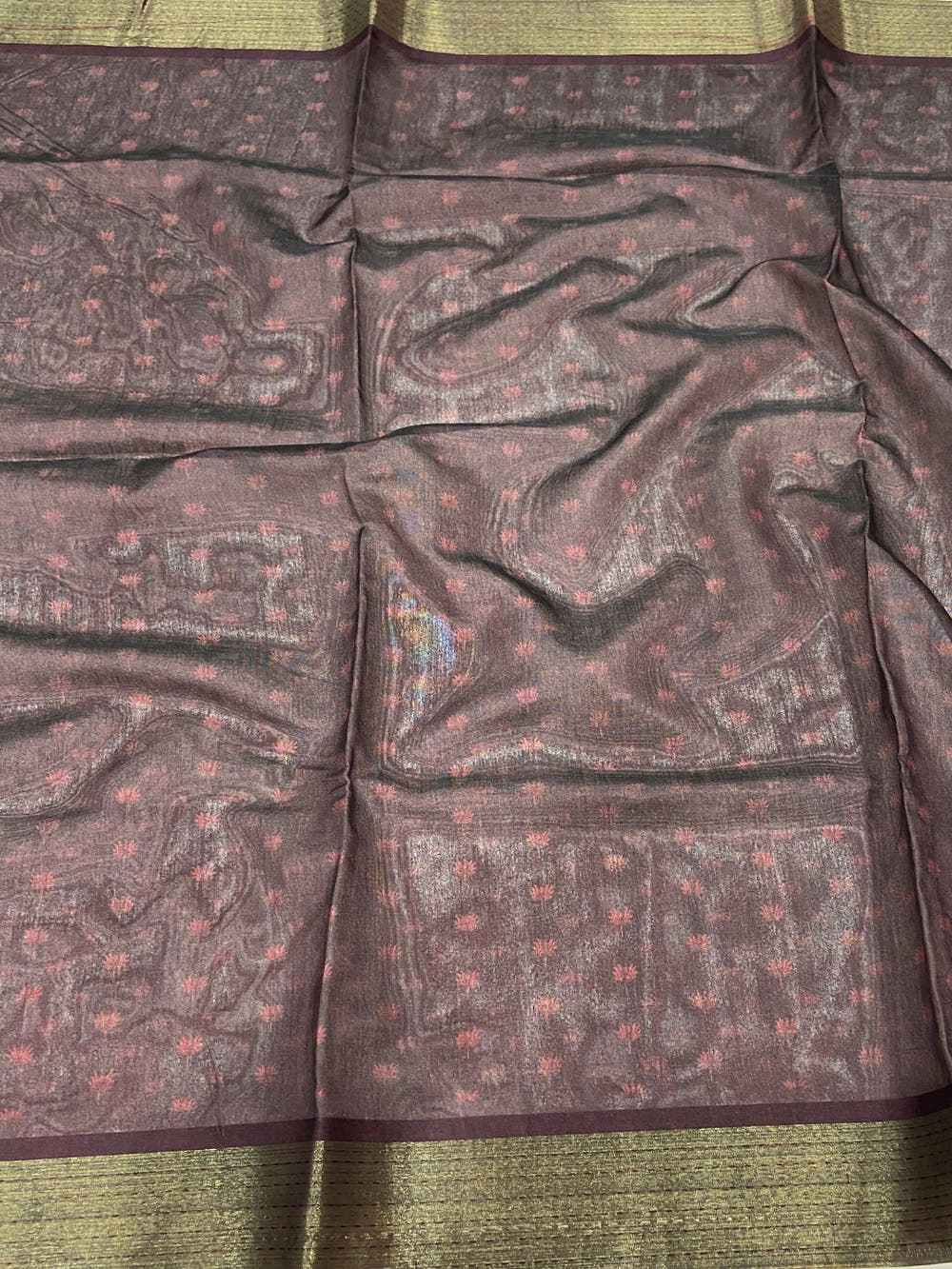Sky Blue Kalamkari Tussar Silk Saree