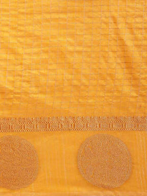 Banarasi Silver Zari Chex Design Kanjivaram Border Saree