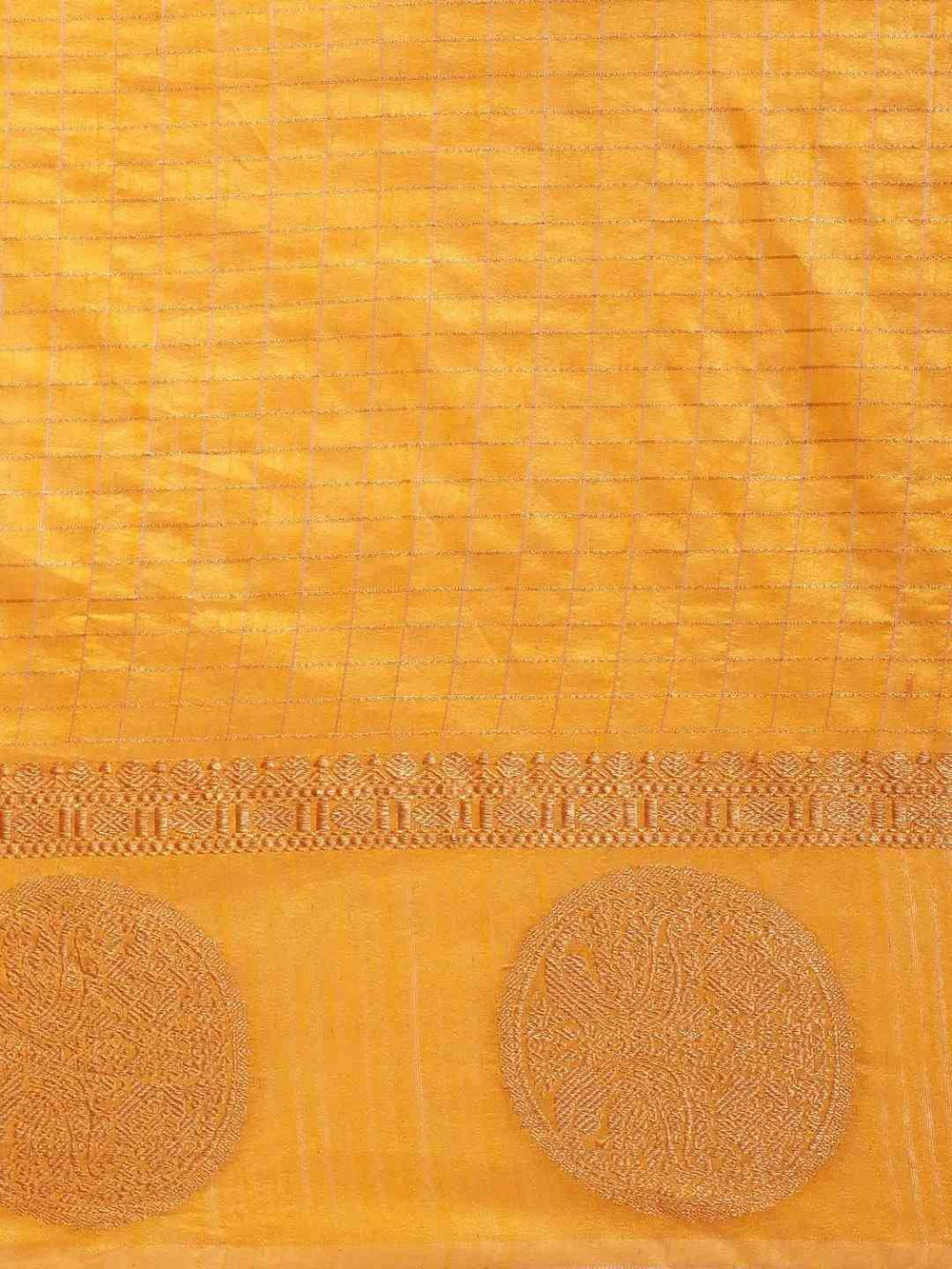 Banarasi Silver Zari Chex Design Kanjivaram Border Saree