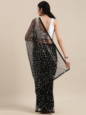  Soft Poly Net Sequence Work Party Wear Saree