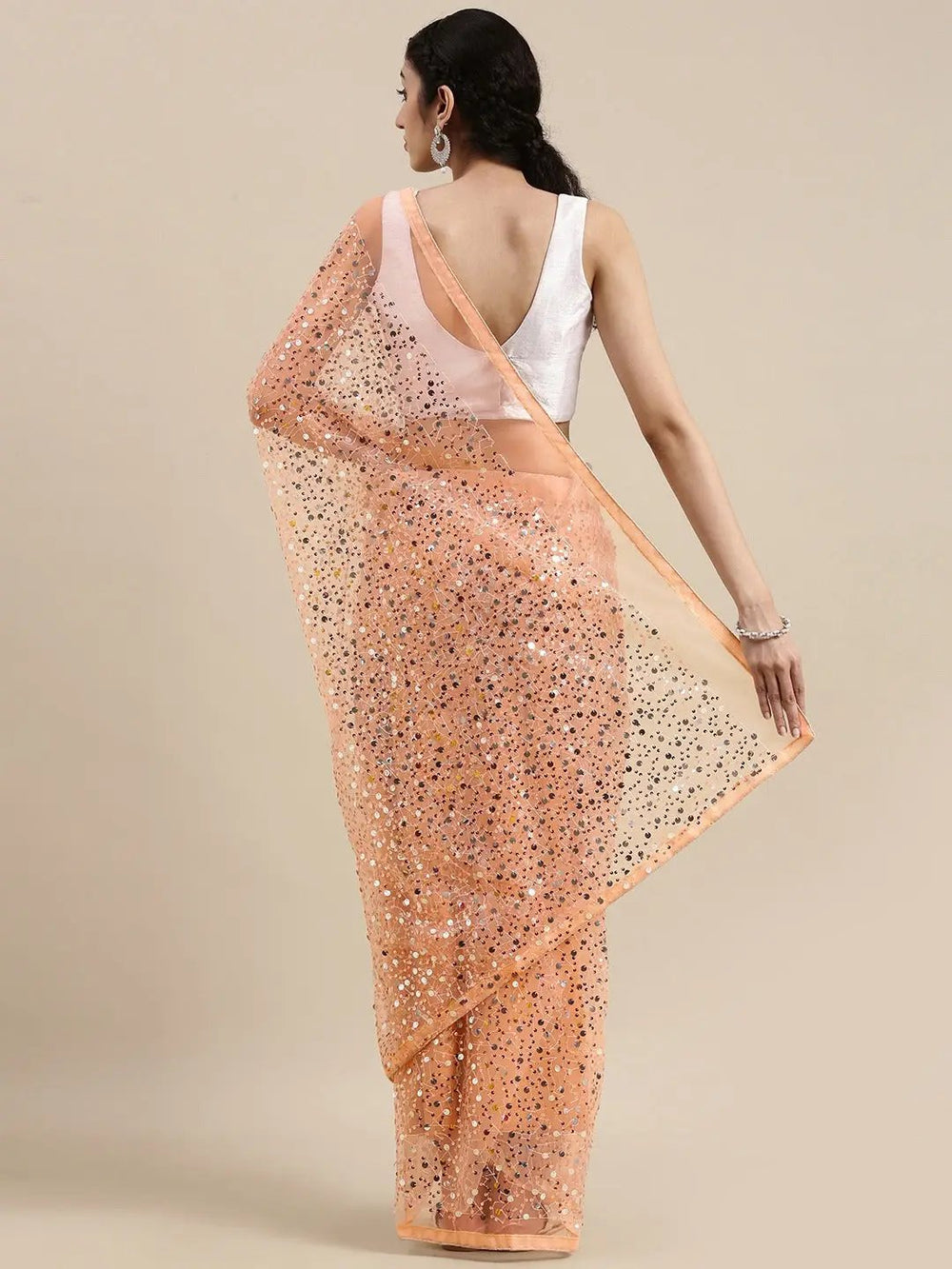  Soft Poly Net Sequence Work Party Wear Saree