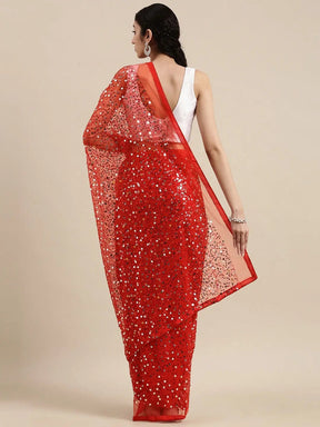  Soft Poly Net Sequence Work Party Wear Saree