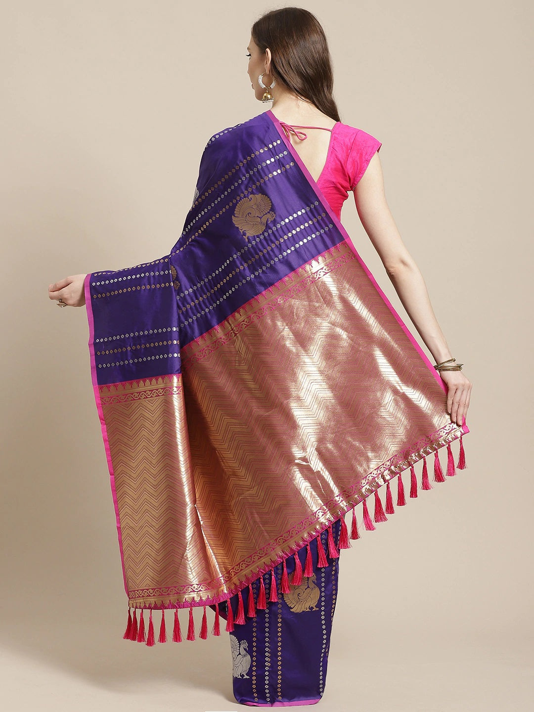  Exclusive Banarasi Purple Colour Silk Saree
