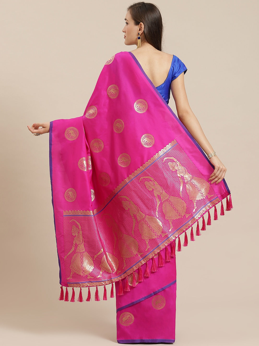 Exclusive Rani Colour Silk Woven Design Banarasi Saree