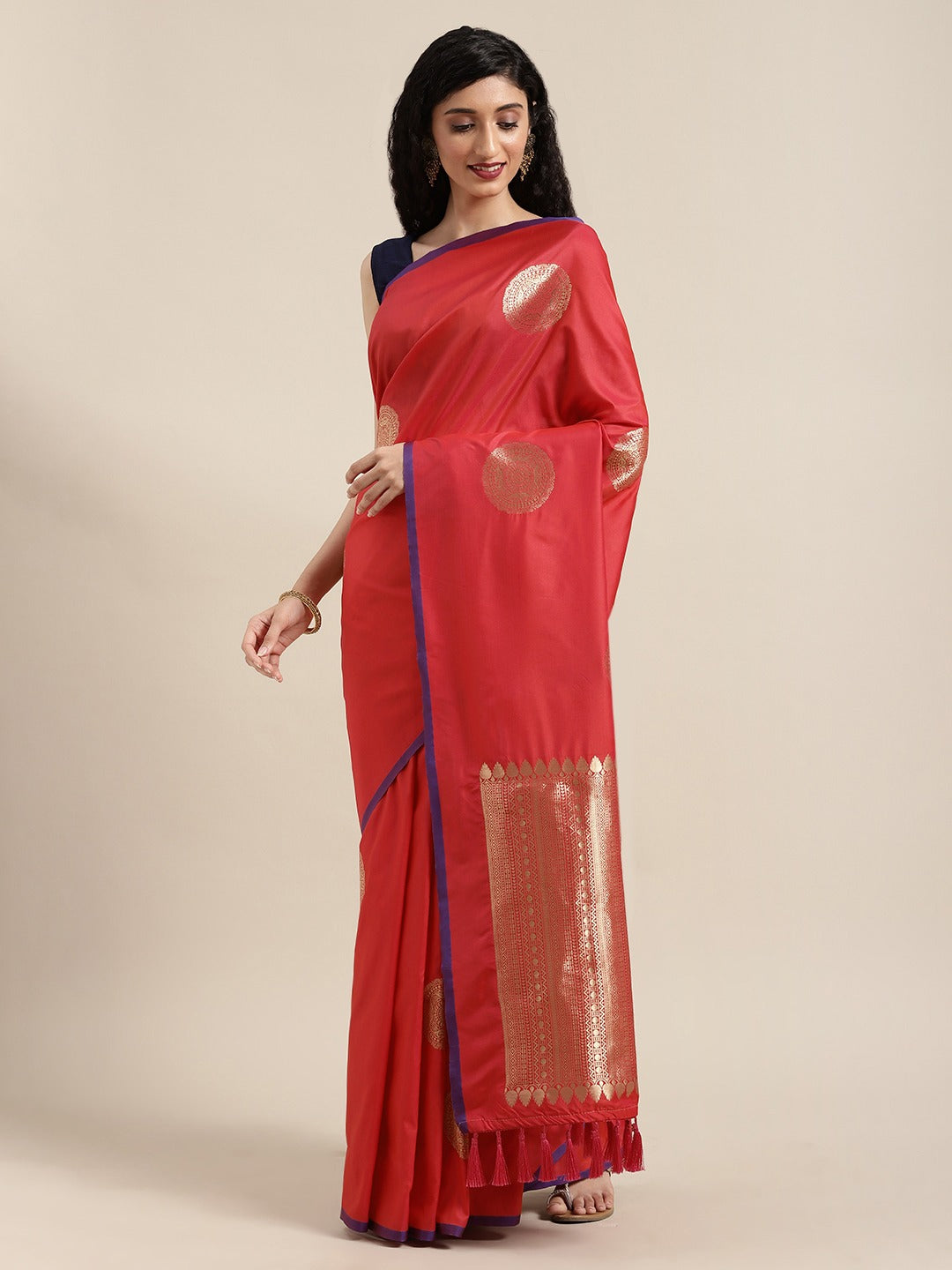 Exclusive Red Colour Silk Woven Design Banarasi Saree 