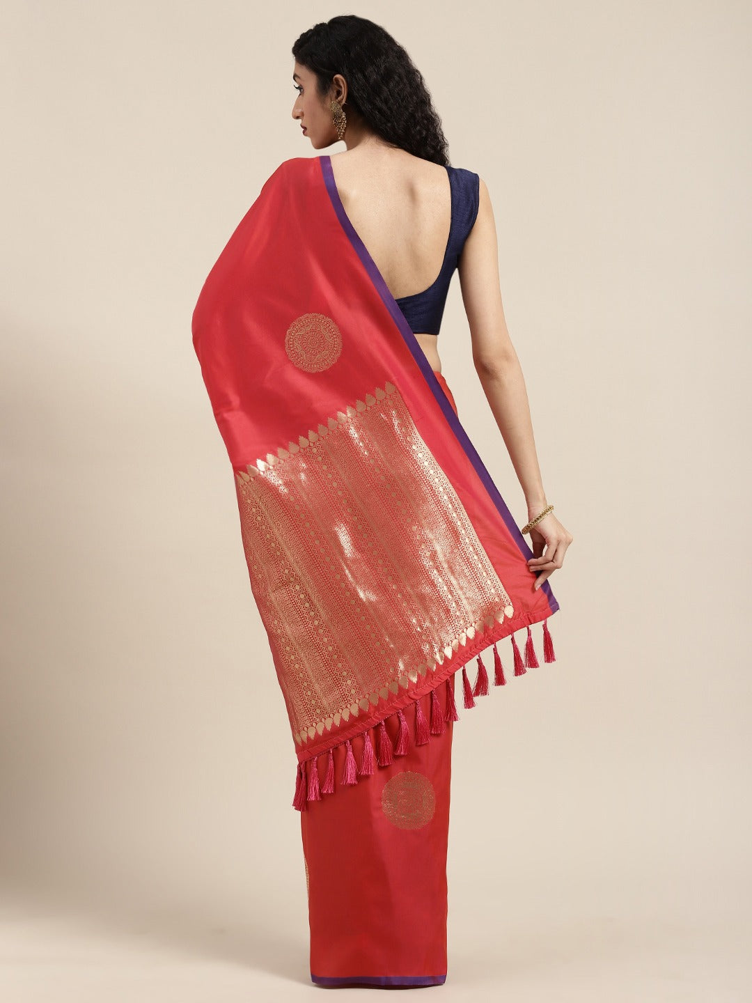 Exclusive Red Colour Silk Woven Design Banarasi Saree 
