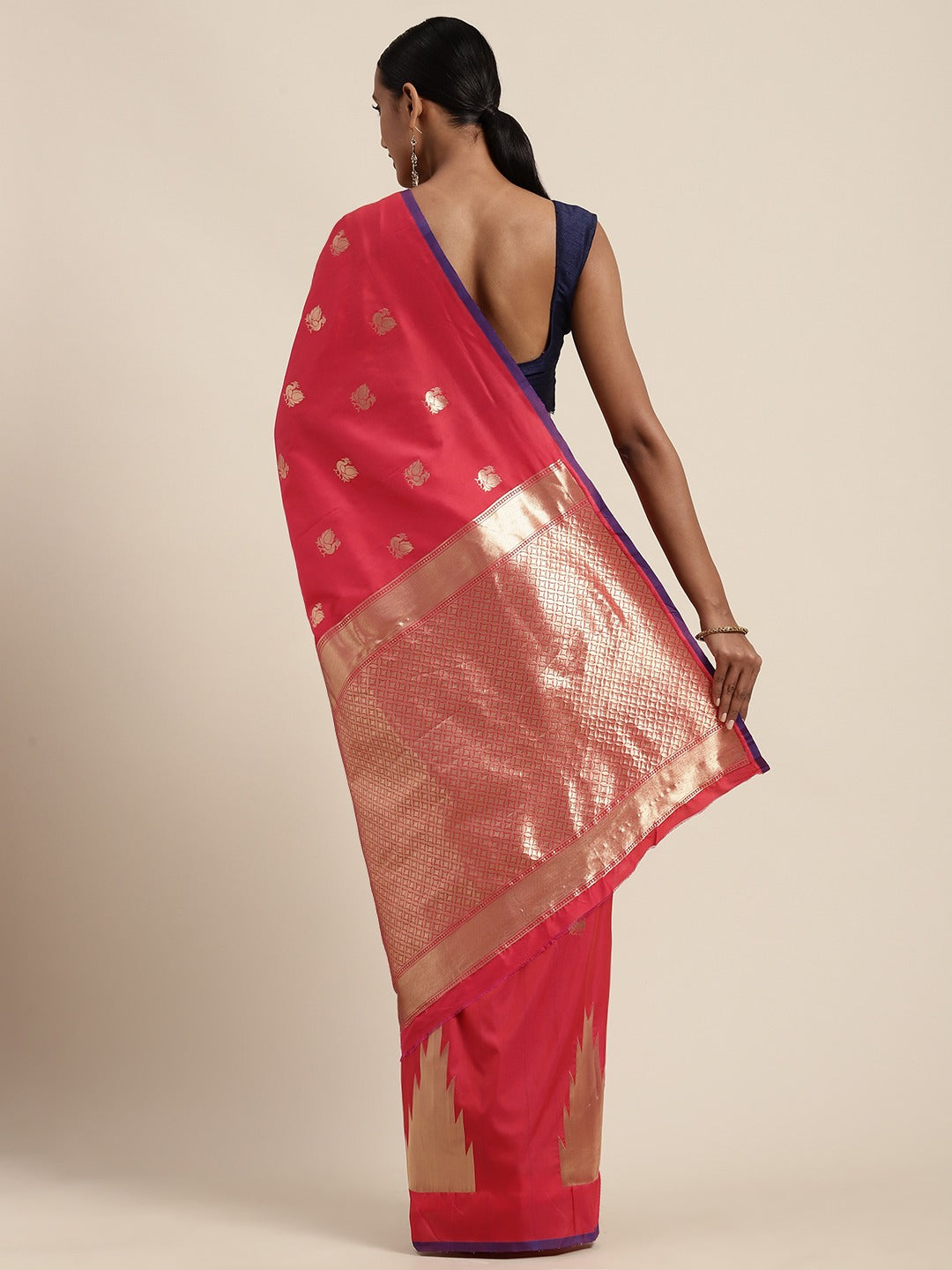  Red Silk Woven Banarasi Silk Saree 