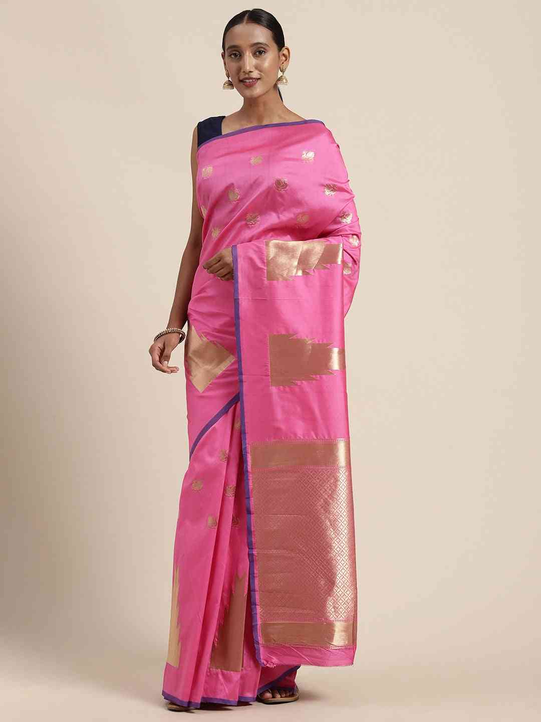 Exclusive Light Pink Colour Banarasi Silk Woven Saree