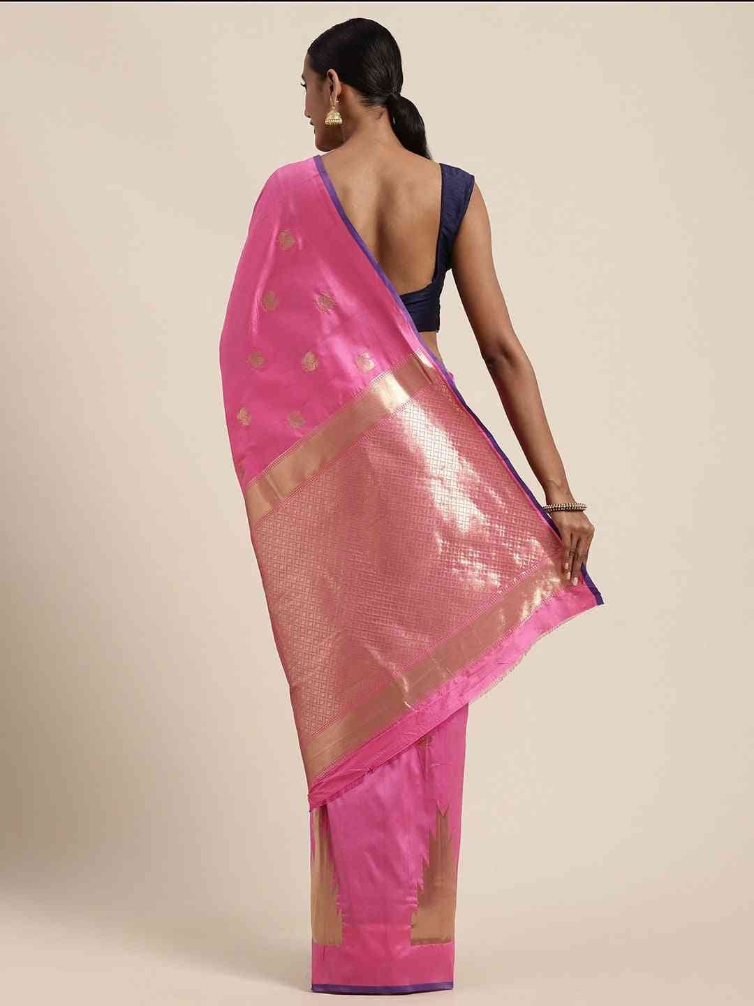 Exclusive Light Pink Colour Banarasi Silk Woven Saree