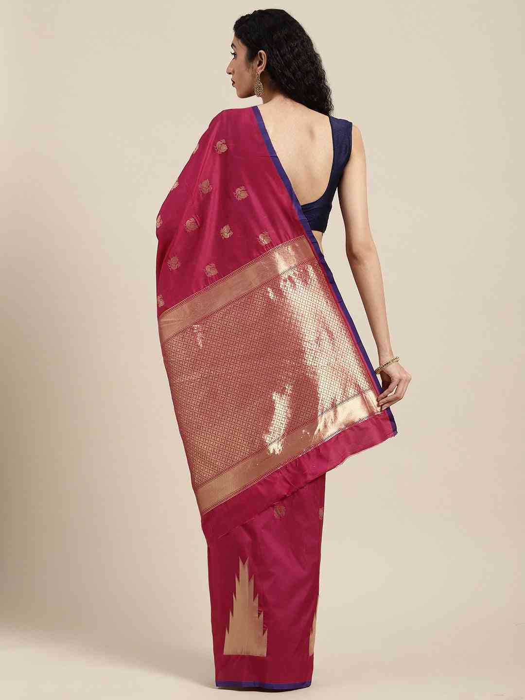  Beautiful Maroon Colour Silk Woven Banarasi Saree