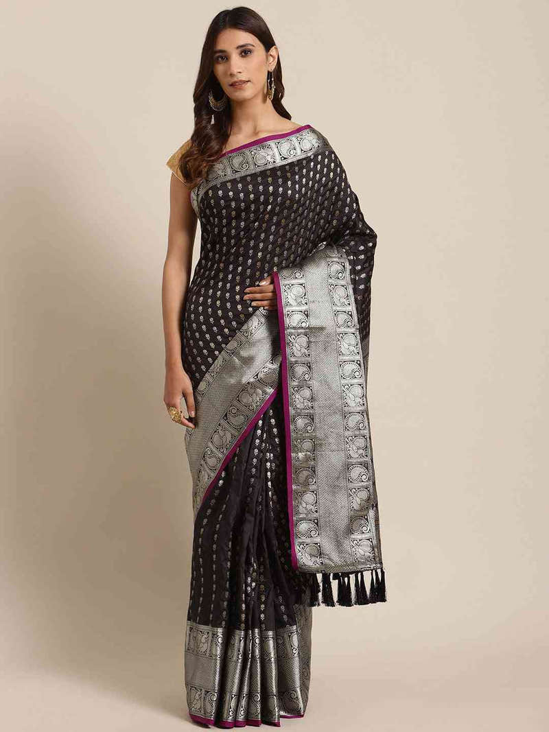Banarasi Black Colour Woven Design Saree