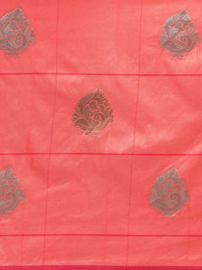 Banarasi Gajari Colour Woven Design With Zari Silk Saree