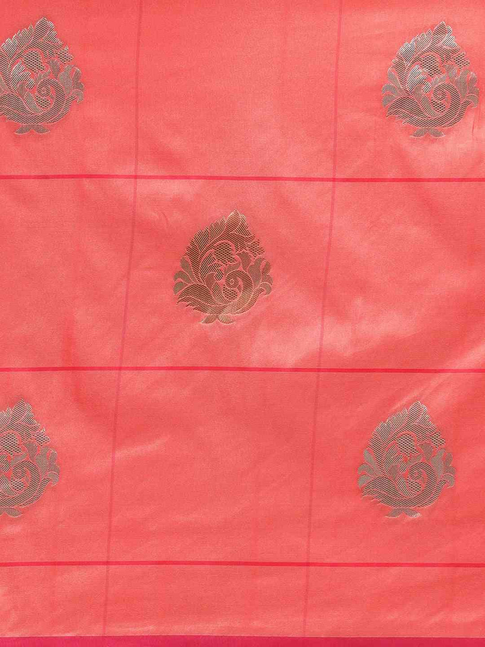 Banarasi Gajari Colour Woven Design With Zari Silk Saree