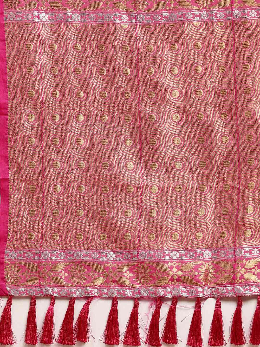  Banarasi Mustard Coour Woven Zari Design Saree