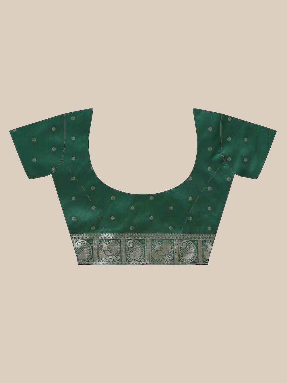  Banarasi Bottle Green Colour Saree With Woven Design