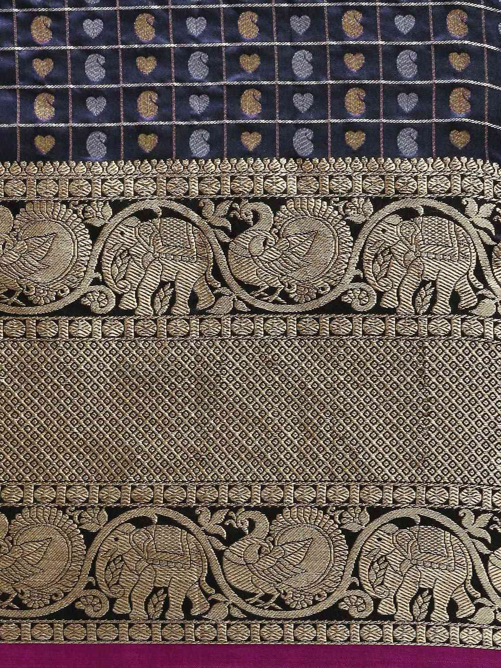 Attractive Banarasi Navy Colour Saree 