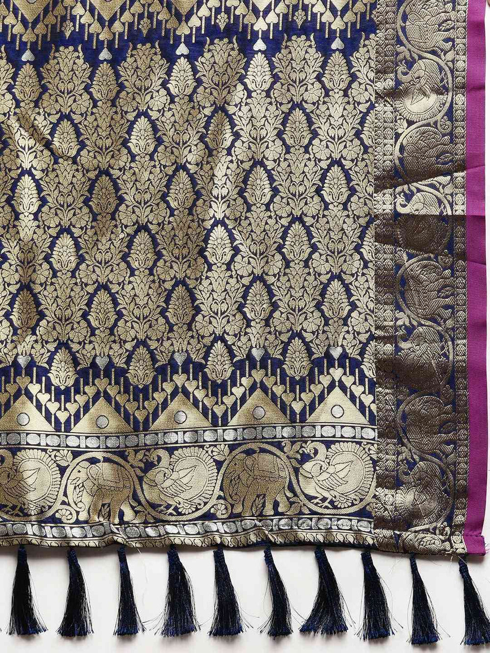 Attractive Banarasi Navy Colour Saree 