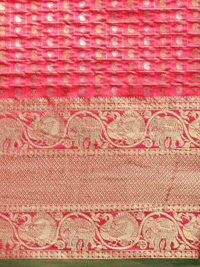 Elegant Gajari Colour Woven Designs Banarasi Saree 