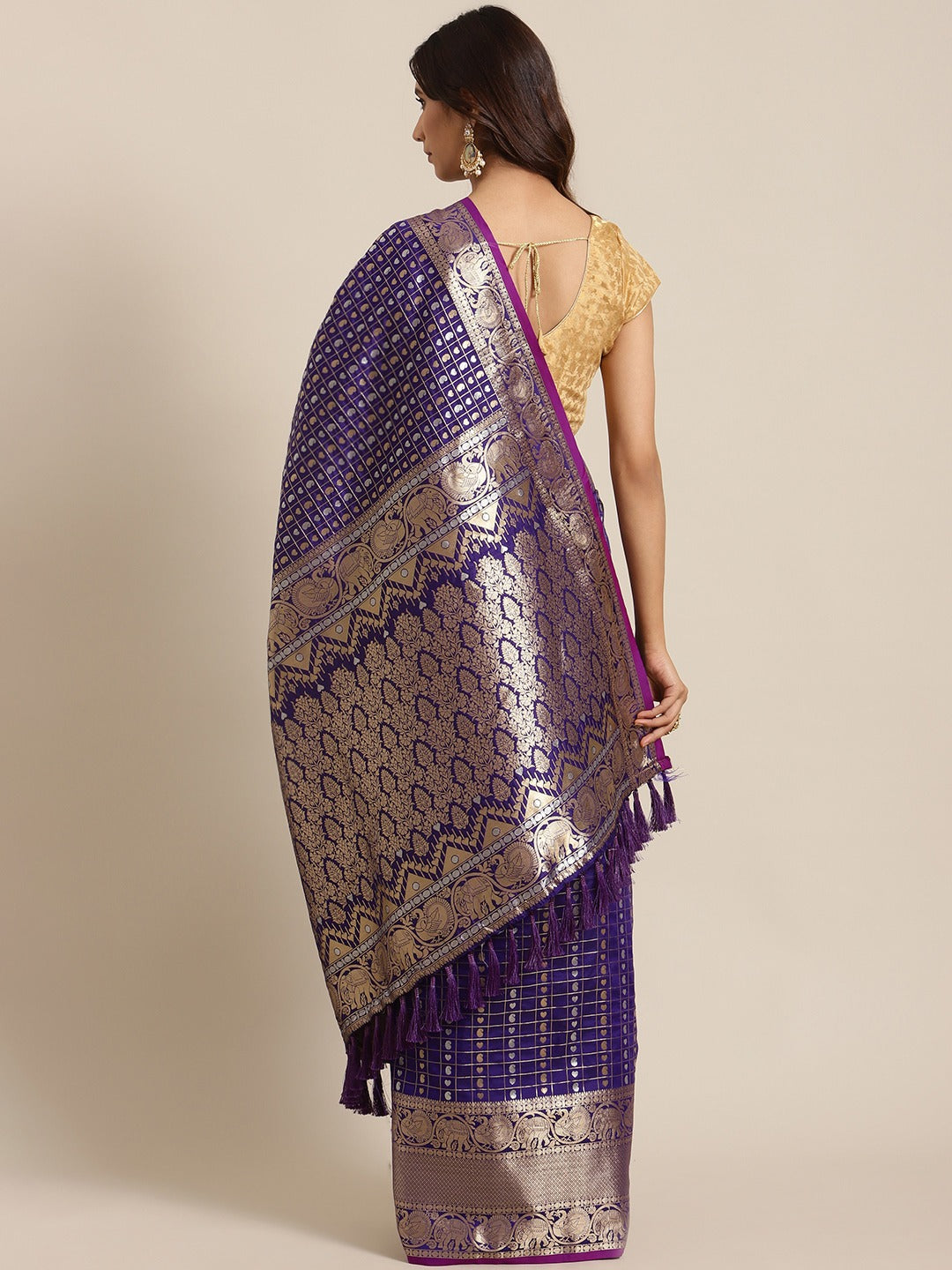 Stylish Banarasi Purple Colour Woven Design Saree 