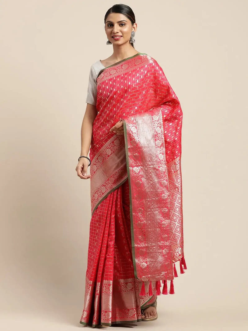 Banarasi Soft Silk Kanchi Zari Weaving Saree 
