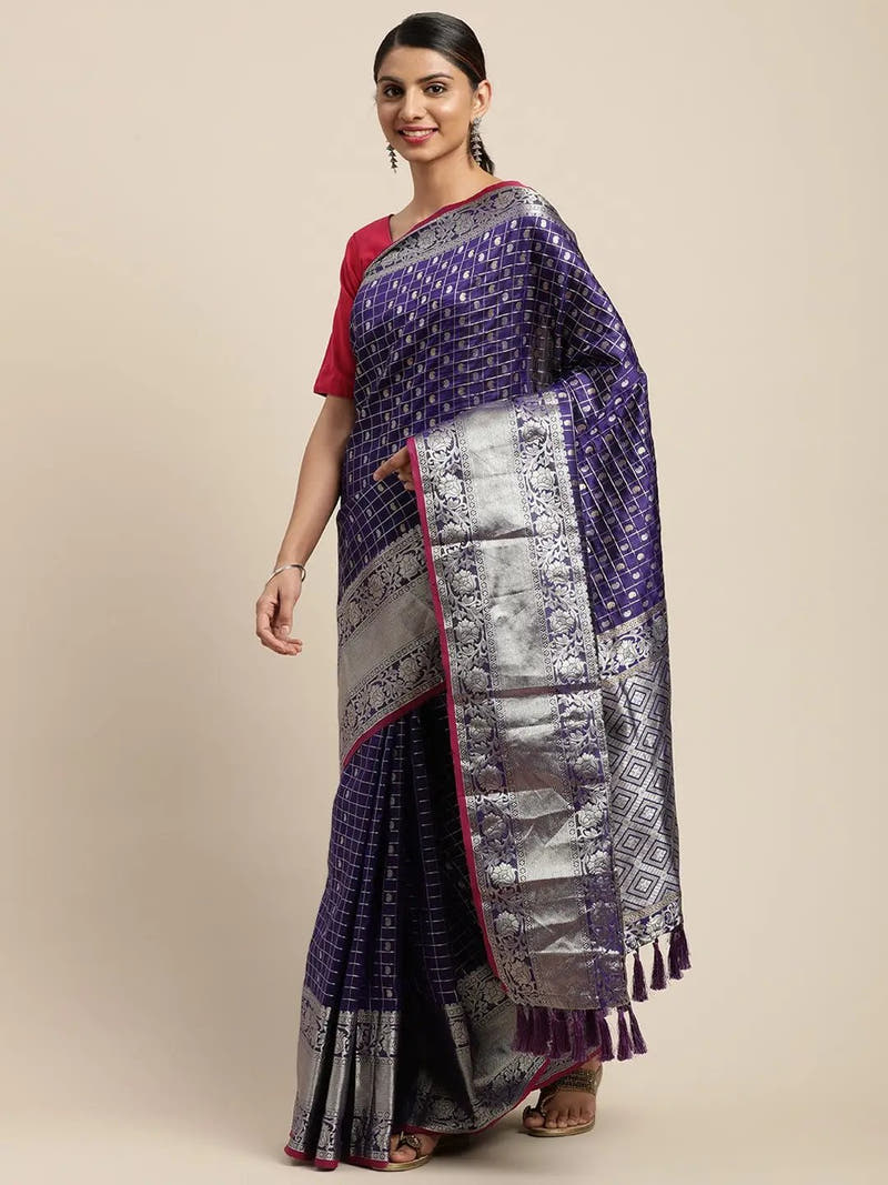 Banarasi Soft Silk Kanchi Zari Weaving Saree 